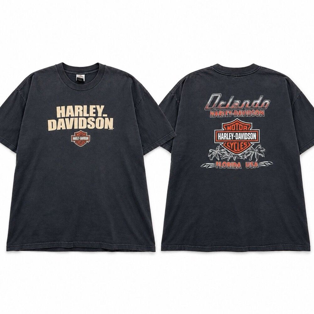 VTG Harley-Davidson Orlando Florida T-Shirt Mens 4XL Black Made in USA